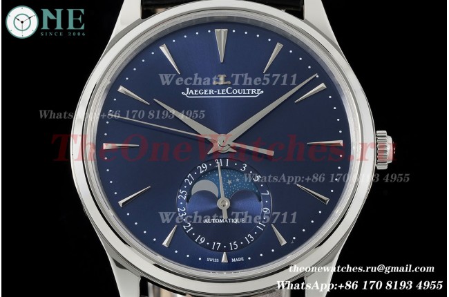 Jaeger LeCoultre - Master Ultra Thin Moonphase SS/LE Blue/Stk APS A925 Super Clone