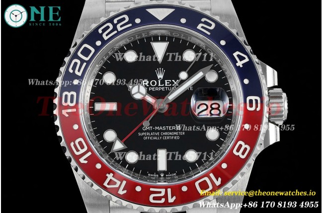 Rolex - GMT II 126710 BLRO Jub 40mm SS/SS Black Clean DD3285 Super Clone